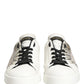 White Black Crown Low Top Sneakers Men  Shoes