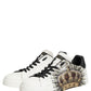 White Black Crown Low Top Sneakers Men  Shoes
