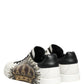 White Black Crown Low Top Sneakers Men  Shoes