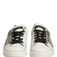 White Black Crown Low Top Sneakers Men  Shoes