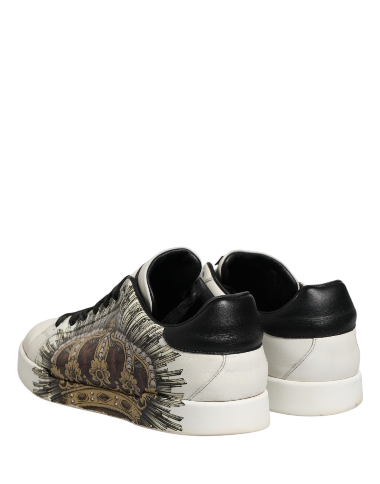 White Black Crown Low Top Sneakers Men  Shoes