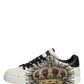 White Black Crown Low Top Sneakers Men  Shoes