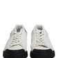 Black White Leather Low Top Sneakers Shoes