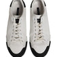 Black White Leather Low Top Sneakers Shoes