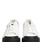 Black White Leather Low Top Sneakers Shoes