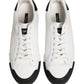 Black White Leather Low Top Sneakers Shoes