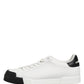 Black White Leather Low Top Sneakers Shoes
