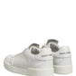 White MIAMI Calf Low Top Men Sneakers  Shoes
