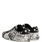 Black White Studded Low Top Sneakers Shoes