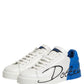 White Blue Portofino Low Top Sneakers Shoes