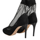 Black Nylon Stretch Mesh Sock Boots  Shoes