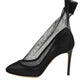 Black Nylon Stretch Mesh Sock Boots  Shoes