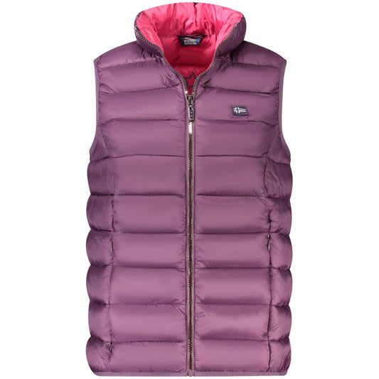 Purple Polyamide Sleveless Jacket