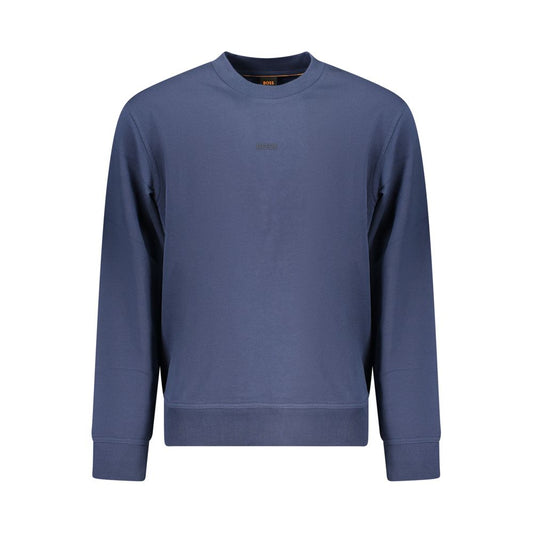 Blue Cotton Men Sweater