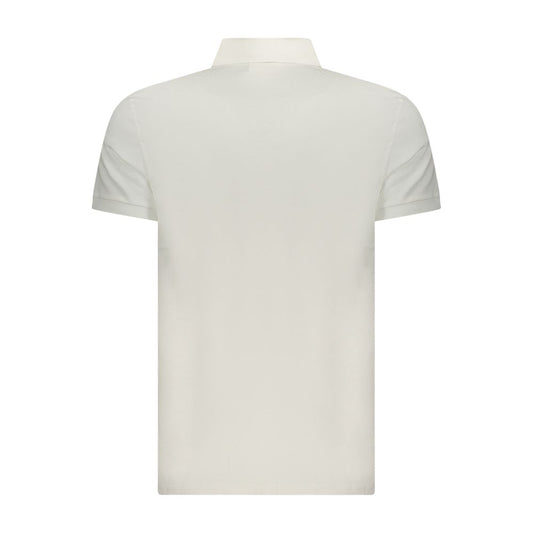 White Cotton Men Polo Shirt