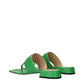 Green Leather Flip-Flop Sandals