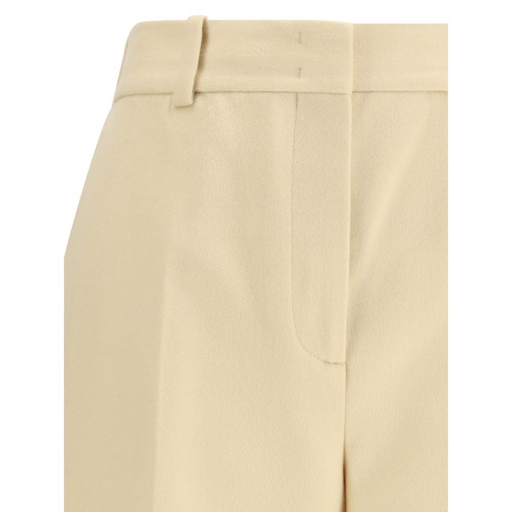 Yellow Fleece Wool Dress Pants