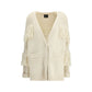 Cream Polyamide Cardigan