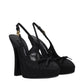 Black Satin High Heel Pumps