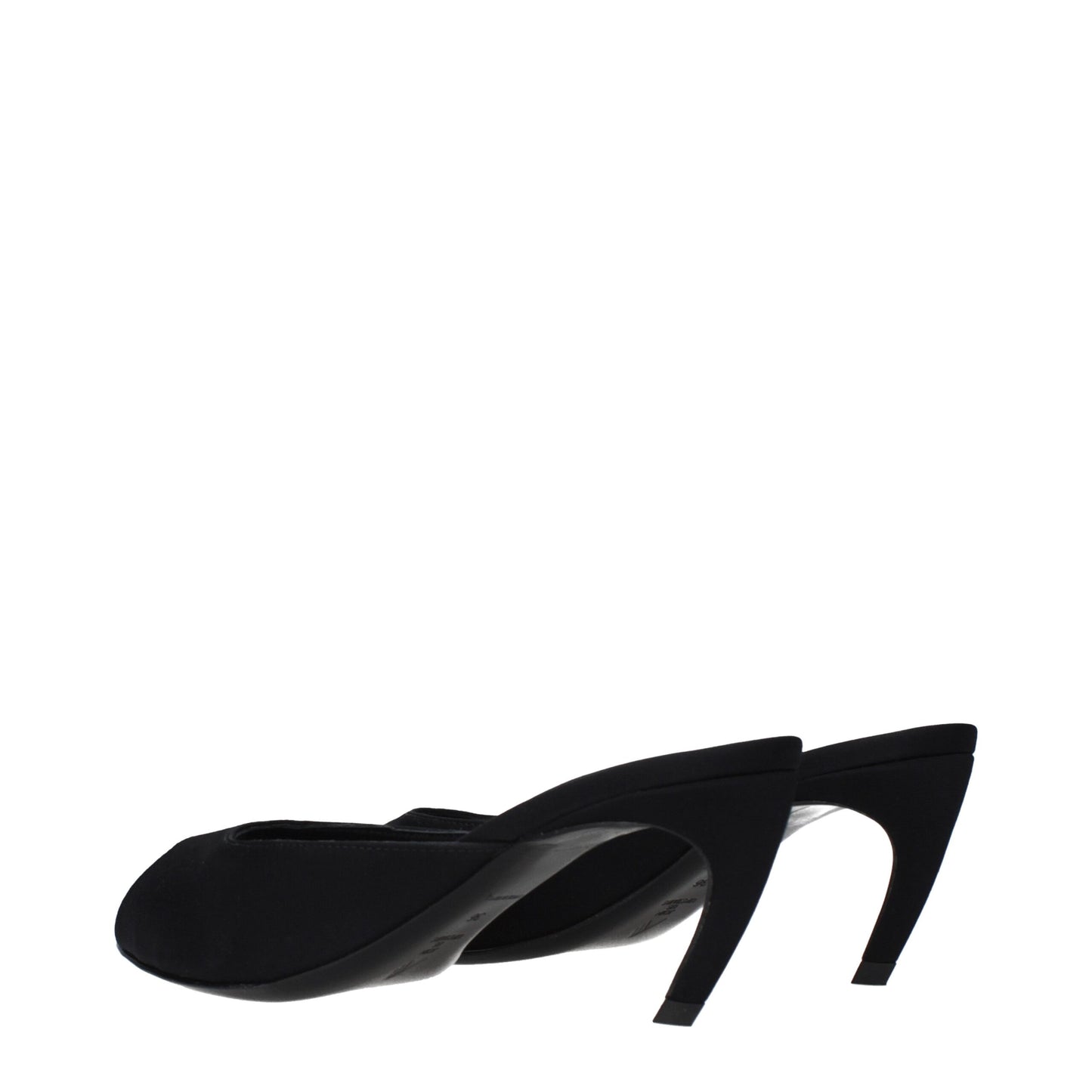 Black Fabric Flat Sandals