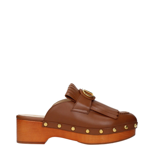 Brown Leather Slippers