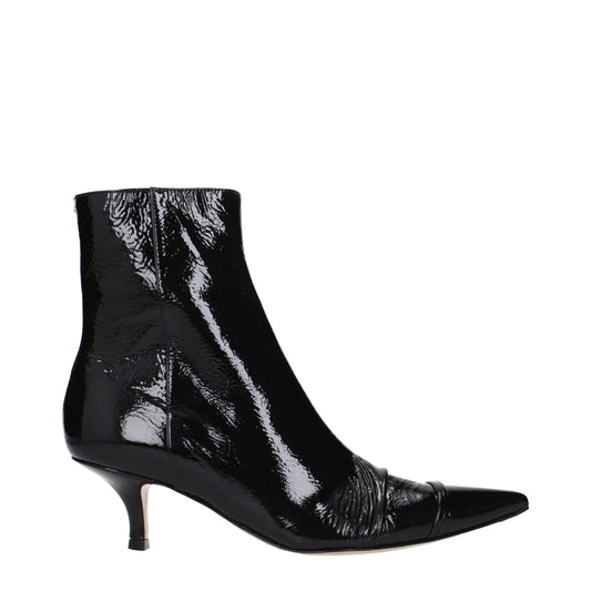 Black Leather Ankle Boots