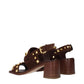 Brown Leather Strap-On Sandals