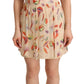 Beige Ascot Collar Short Sleeves Aline Mini Dress
