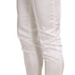 White Low Waist Cropped Skinny Trouser Pants