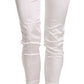 White Low Waist Cropped Skinny Trouser Pants