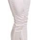 White Low Waist Cropped Skinny Trouser Pants