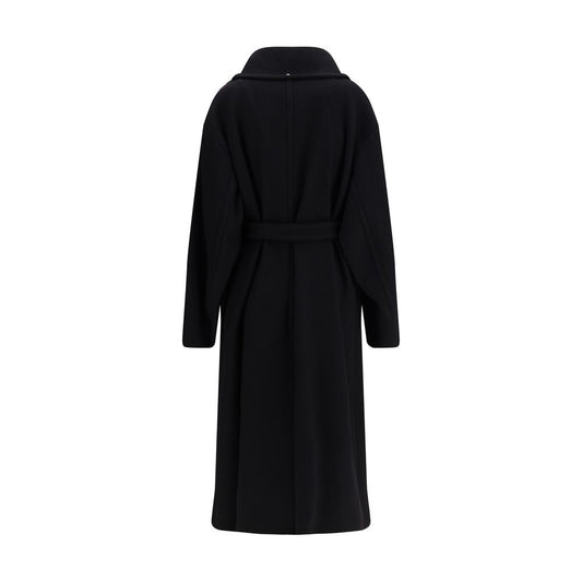Black Fleece Wool Coat