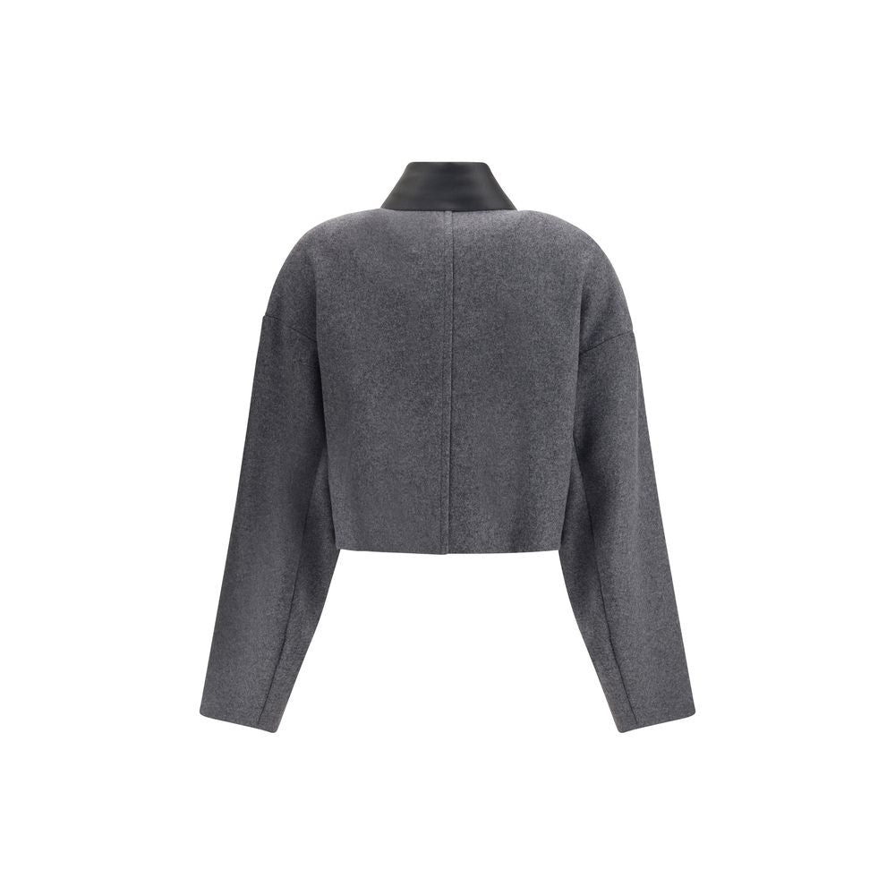 Gray Fleece Wool Coat
