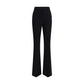 Black Fleece Wool Flared Pants