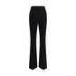 Black Fleece Wool Flared Pants