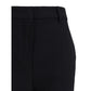 Black Fleece Wool Flared Pants