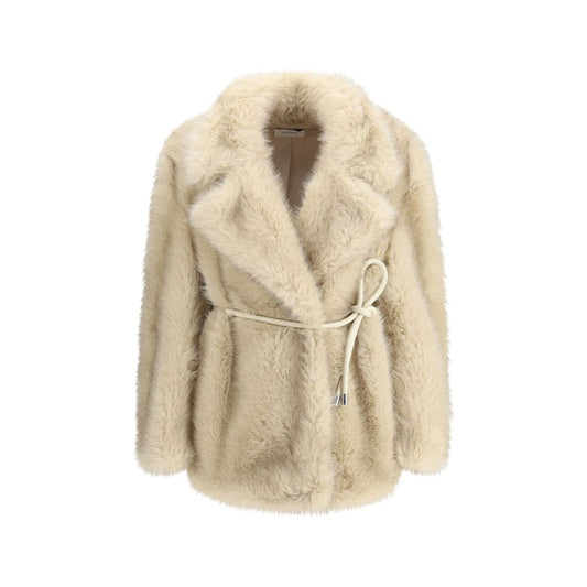 Beige Polyester Coat