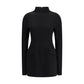 Black Polyester Casual Dress