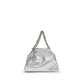 Silver Polyester Shoulder Bag