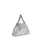 Silver Polyester Shoulder Bag