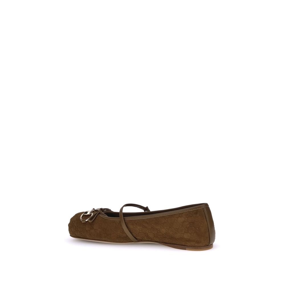 Brown Calf Leather Bos Taurus Ballet Flats