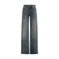 Blue Cotton Flared Jeans
