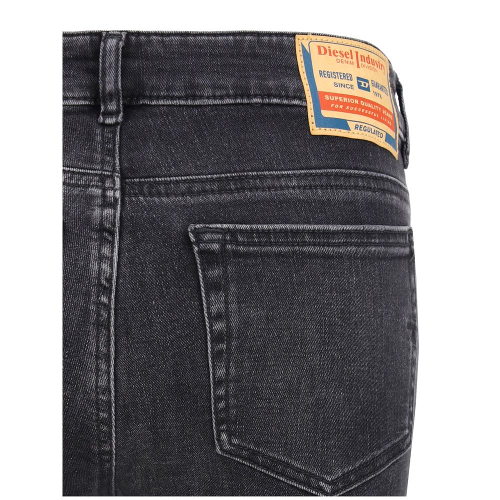 Blue Cotton Bootcut Jeans