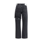 Black Recycled Cotton Straight-Leg Jeans