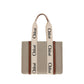 Beige Linen Shoulder Bag