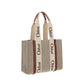Beige Linen Shoulder Bag