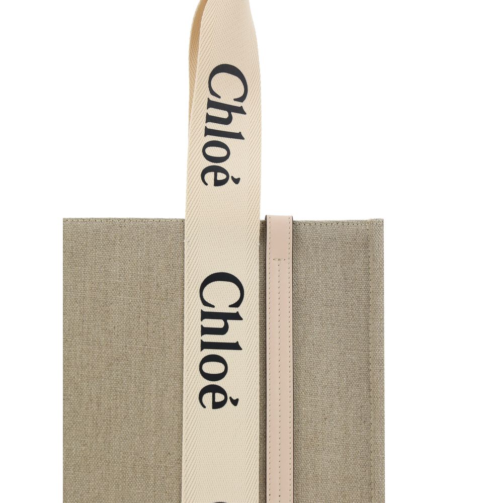 Beige Linen Shoulder Bag