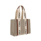 Beige Linen Shoulder Bag
