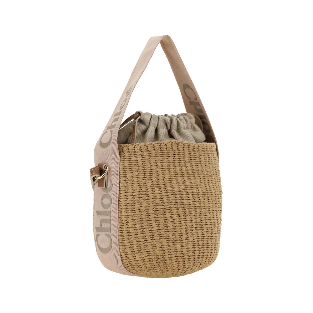 Beige Raffia Shoulder Bag