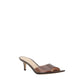 Brown Polyurethane Stiletto Heel Sandals